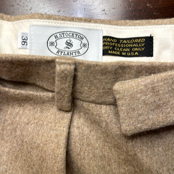 H.Stockton Vintage Tan Wool Trousers 36 - Made in the USA - Picture 7 of 8